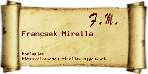 Francsek Mirella névjegykártya